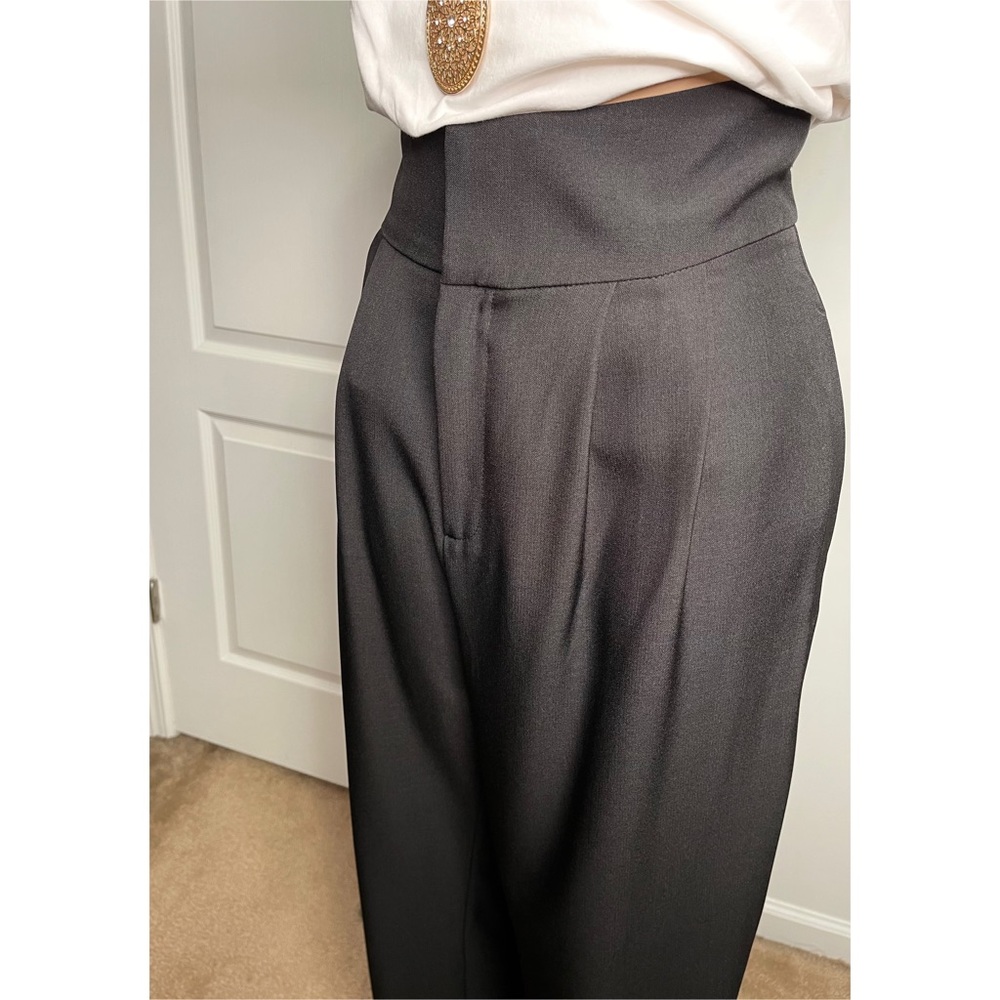 Womens High Waist Wide Leg Woven Pants - Picture 4 of 4